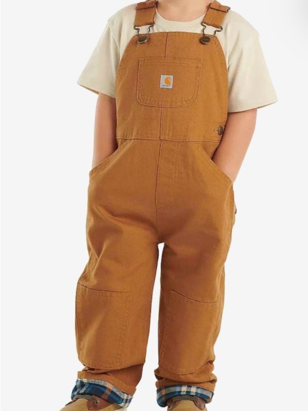 Carhartt Baby Boys' Flannel-Lined Canvas Bib Overalls NWT 12 months